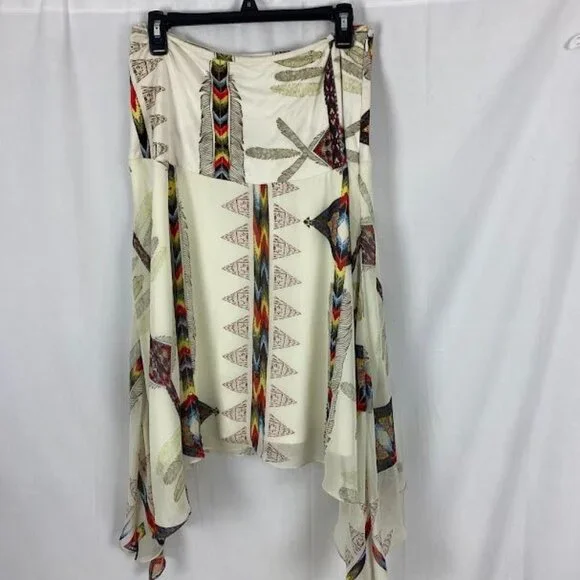 Vintage Collection Shark Tail Feather Tribal Print Skirt Women's Small/ Medium - Picture 1 of 13